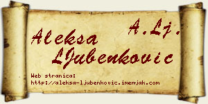 Aleksa LJubenković vizit kartica